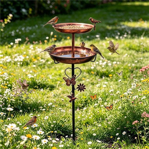 Metal garden bird bath - metal,