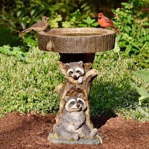 Bird bath feeder - bird, pedestal