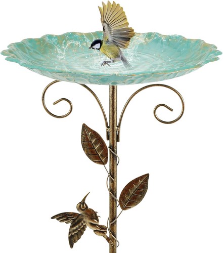 Metal bird bath - metal,