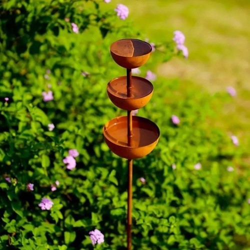 Vintage iron metal bird bath - vintage,
