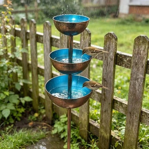 Metal bird bath - metal,