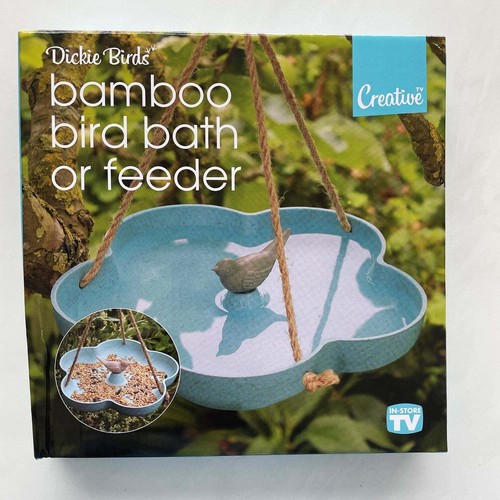 Bamboo bird bath feeder - bamboo,