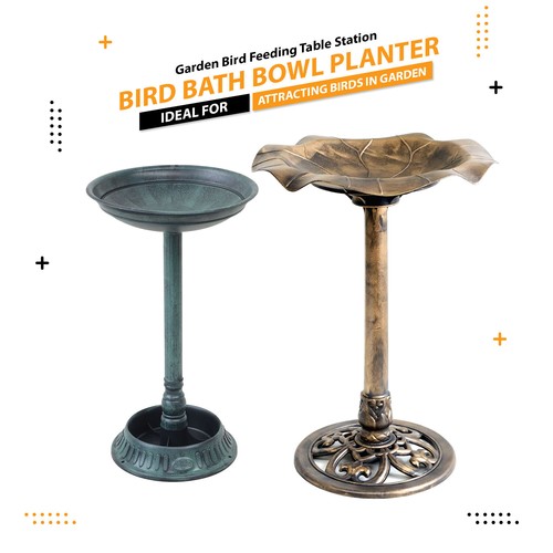 Garden bird bath bowl - bird, planter