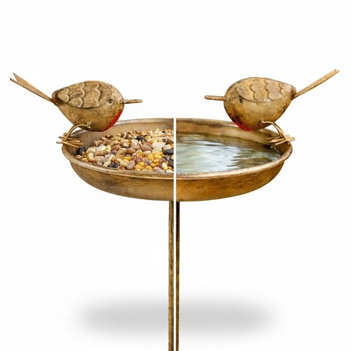 Metal bird bath with - metal,